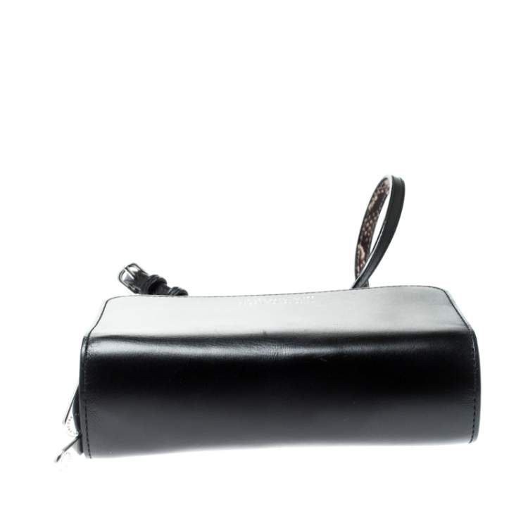 مملوكة مسبقًا Marc by Marc Jacobs Black Leather and Embossed Snakeskin Crossbody Bag