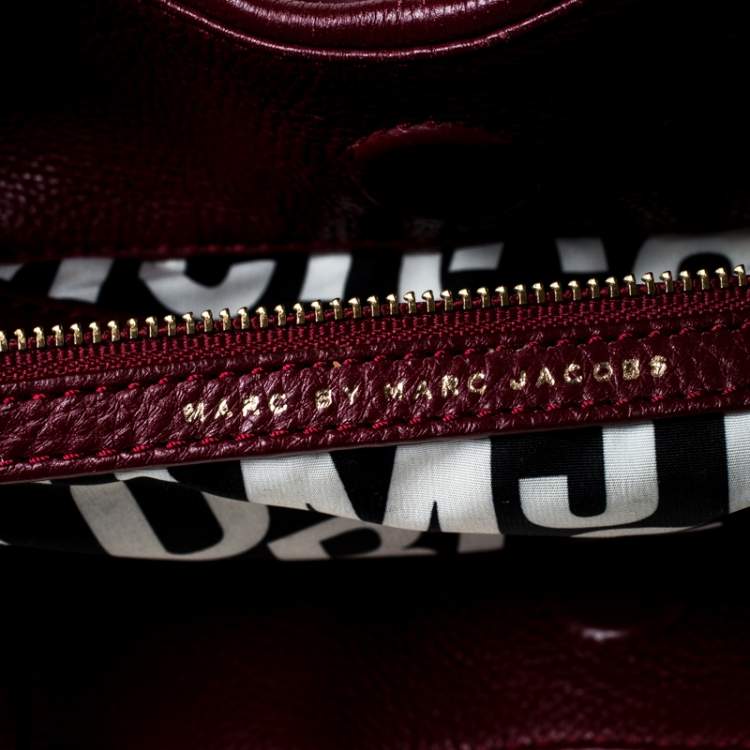 Pre Owned Marc by Marc Jacobs Burgundy Leather Tote 