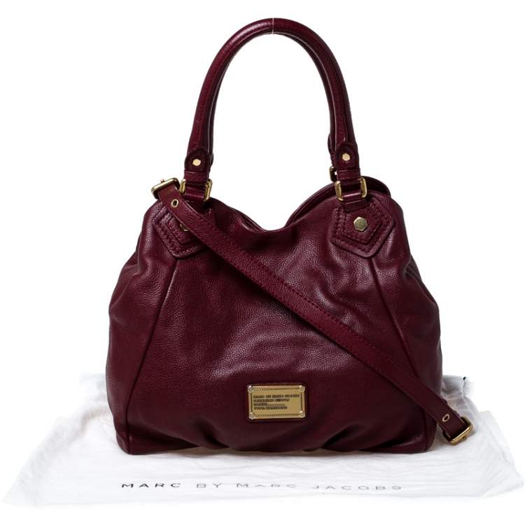 Pre Owned Marc by Marc Jacobs Burgundy Leather Tote 