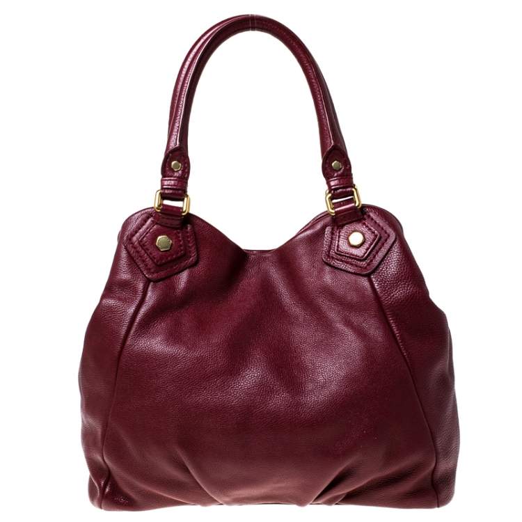 Pre Owned Marc by Marc Jacobs Burgundy Leather Tote 