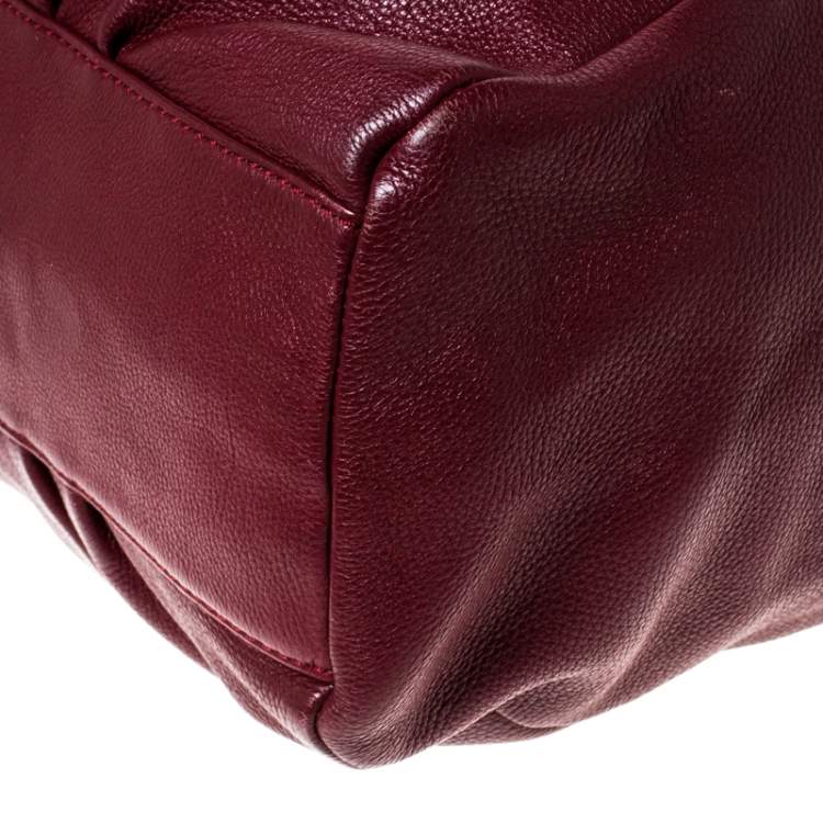 Pre Owned Marc by Marc Jacobs Burgundy Leather Tote 