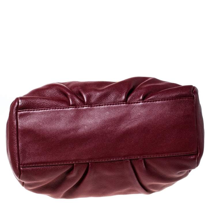 Pre Owned Marc by Marc Jacobs Burgundy Leather Tote 
