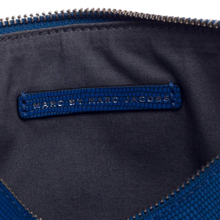 Pre Owned Marc By Marc Jacobs Blue/Green Stingray Embossed Leather Queens Night Out Ellen Crossbody Bag