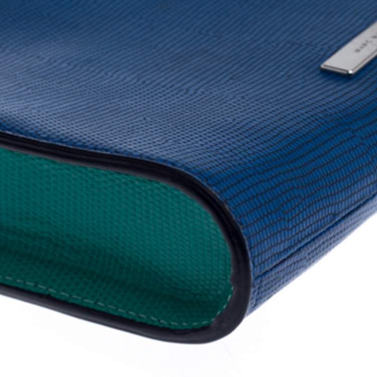 Pre Owned Marc By Marc Jacobs Blue/Green Stingray Embossed Leather Queens Night Out Ellen Crossbody Bag