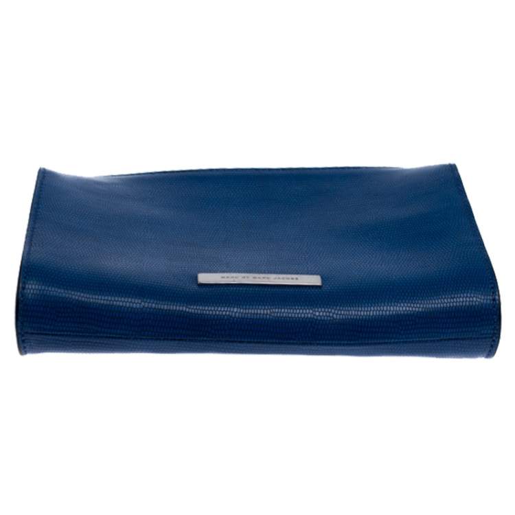 Pre Owned Marc By Marc Jacobs Blue/Green Stingray Embossed Leather Queens Night Out Ellen Crossbody Bag