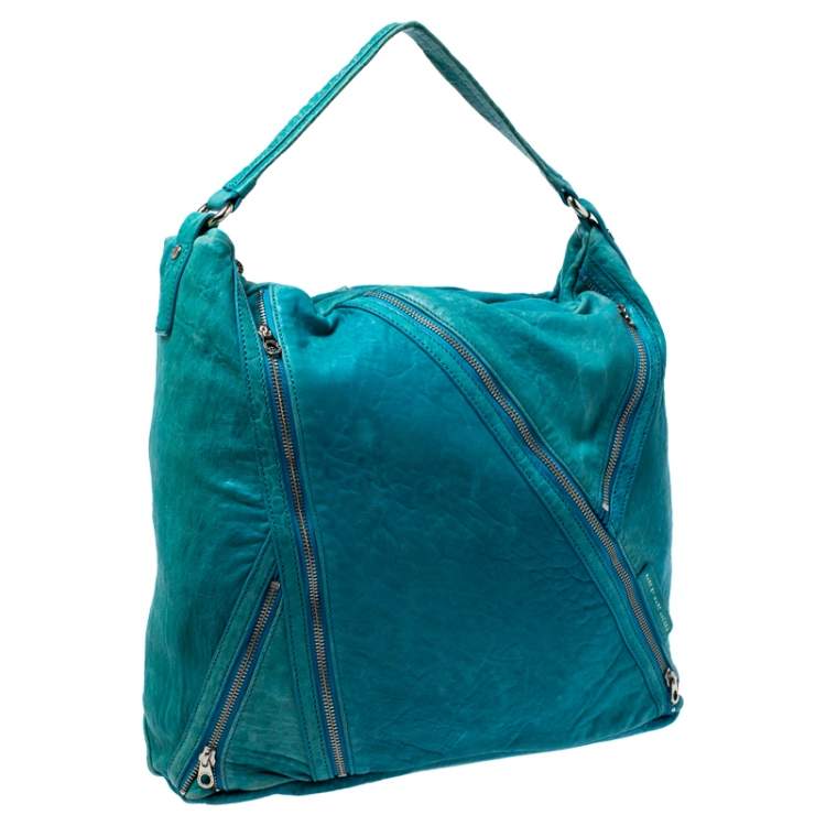Pre Owned Marc by Marc Jacobs Blue Leather Leola Zip Hobo