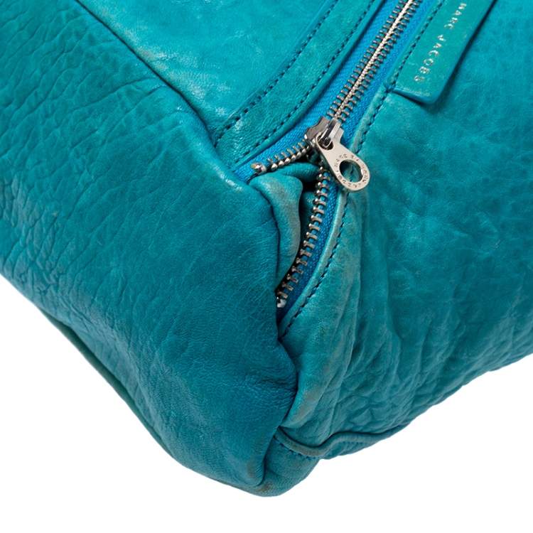 Pre Owned Marc by Marc Jacobs Blue Leather Leola Zip Hobo