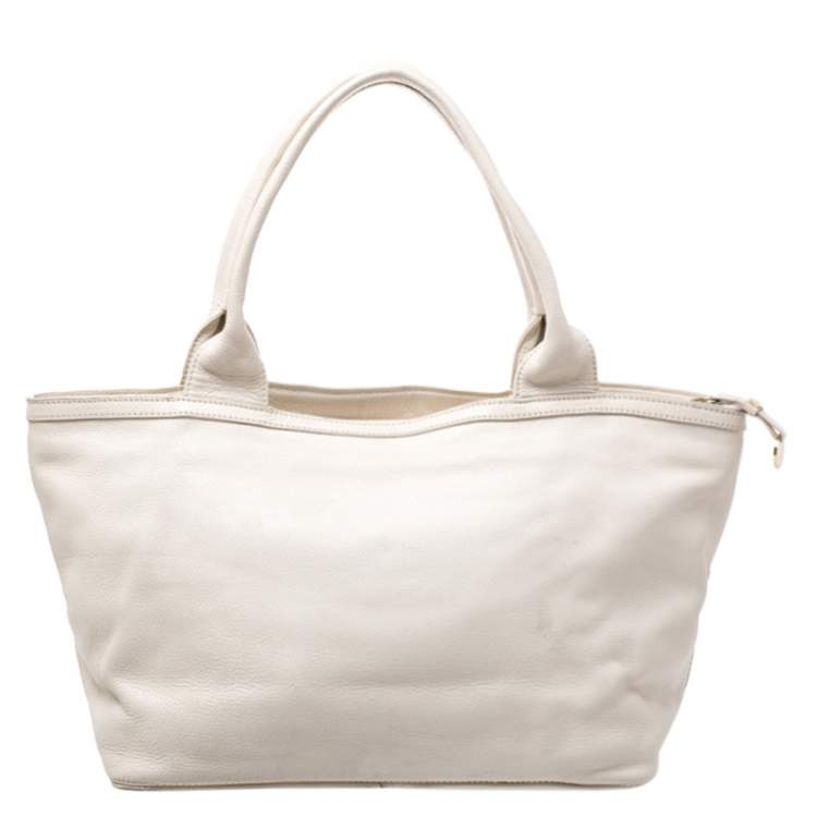 Pre Owned Marc by Marc Jacobs Off White Leather Satchel