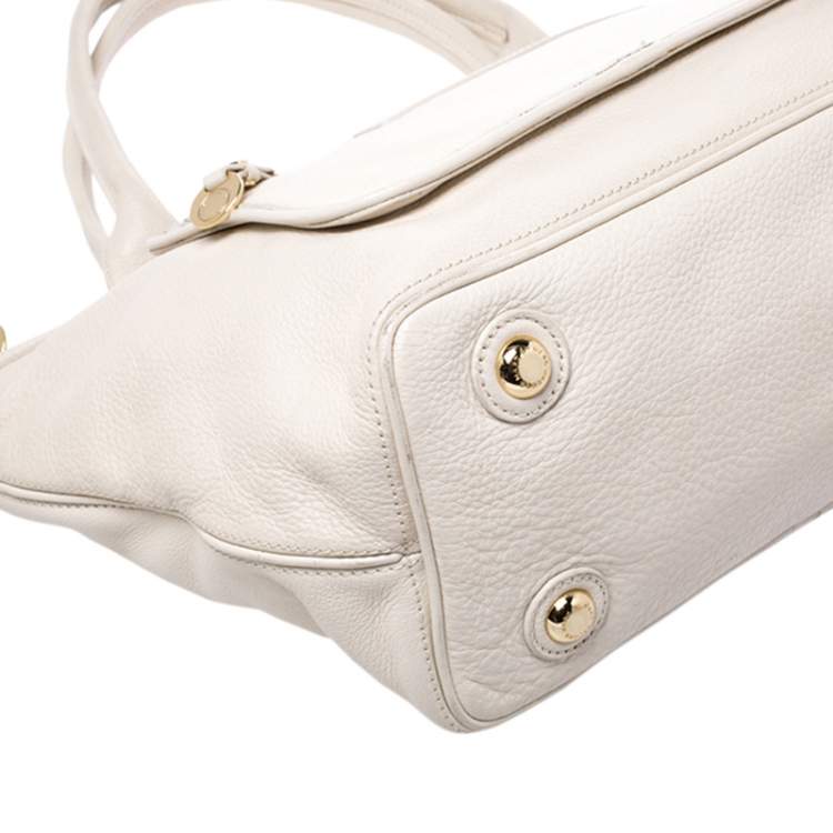 Pre Owned Marc by Marc Jacobs Off White Leather Satchel