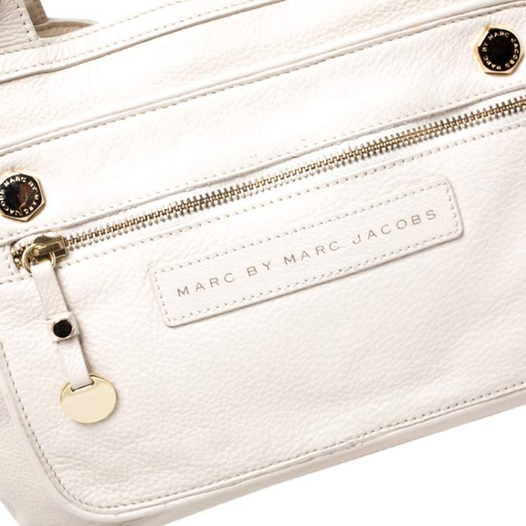 Pre Owned Marc by Marc Jacobs Off White Leather Satchel