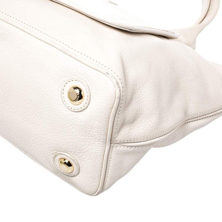 Pre Owned Marc by Marc Jacobs Off White Leather Satchel