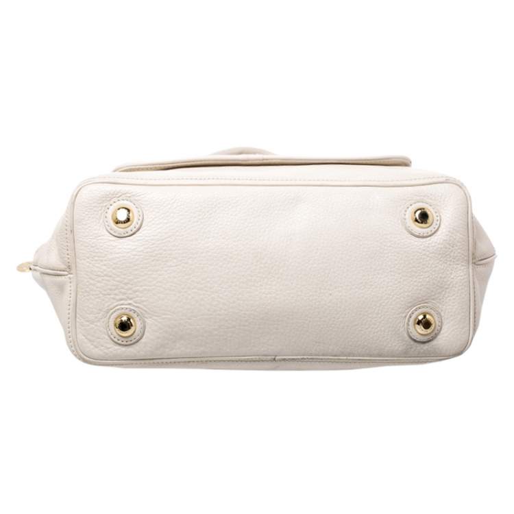 Pre Owned Marc by Marc Jacobs Off White Leather Satchel