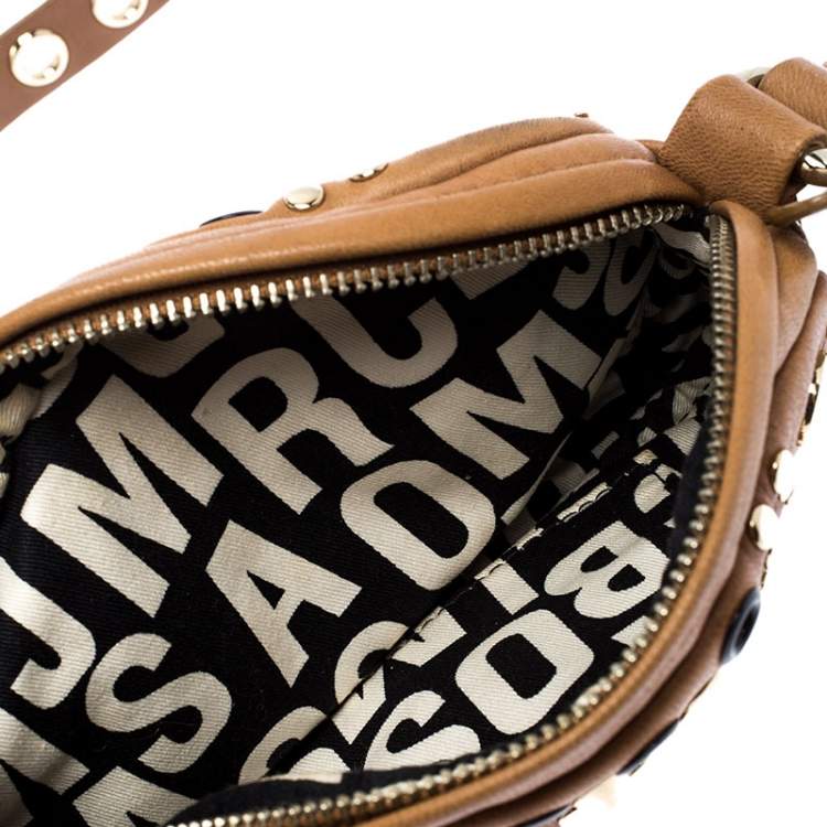مملوكة مسبقًا Marc by Marc Jacobs Tan Studded Leather Round Crossbody Bag