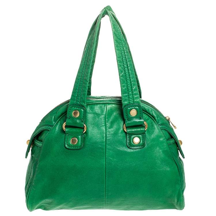 Pre Owned Marc by Marc Jacob Green Leather Front Turnlock Satchel