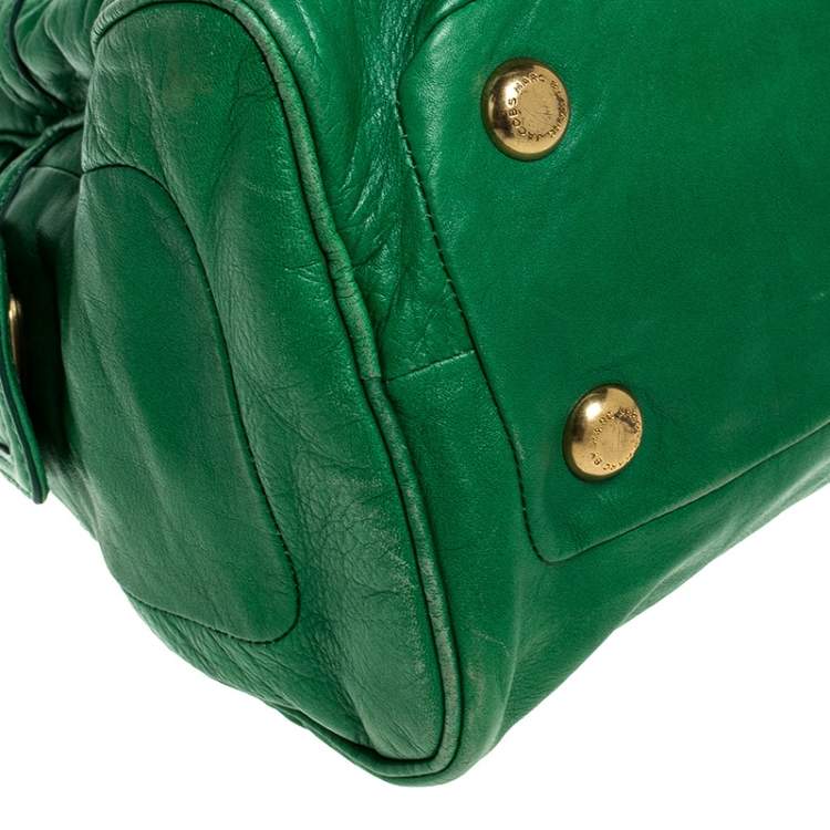 Pre Owned Marc by Marc Jacob Green Leather Front Turnlock Satchel