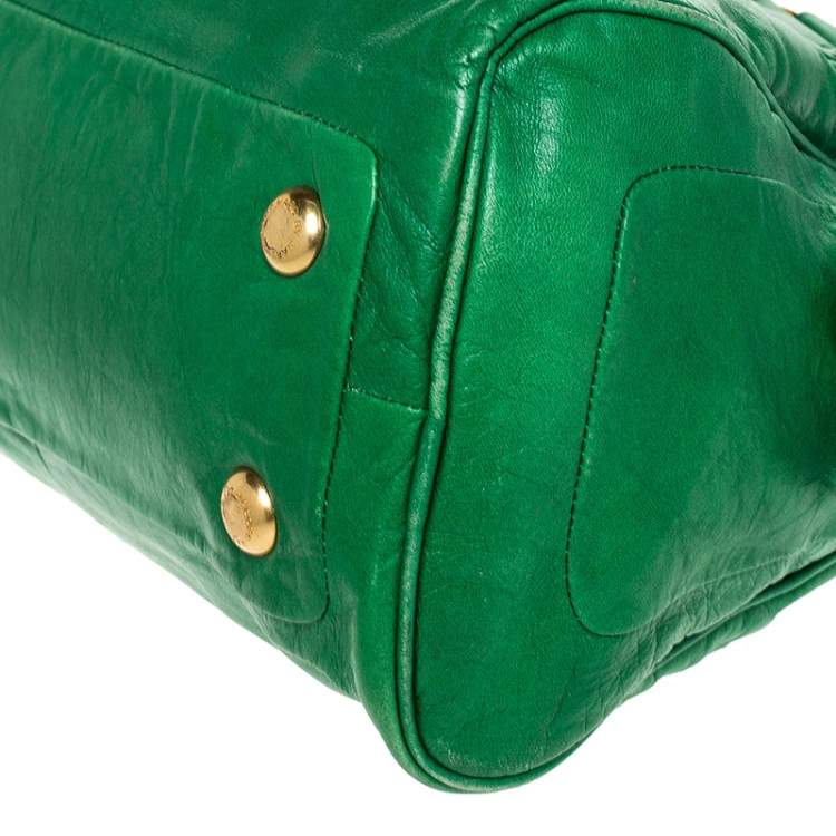 Pre Owned Marc by Marc Jacob Green Leather Front Turnlock Satchel
