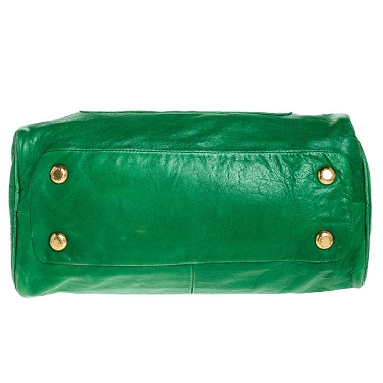 Pre Owned Marc by Marc Jacob Green Leather Front Turnlock Satchel