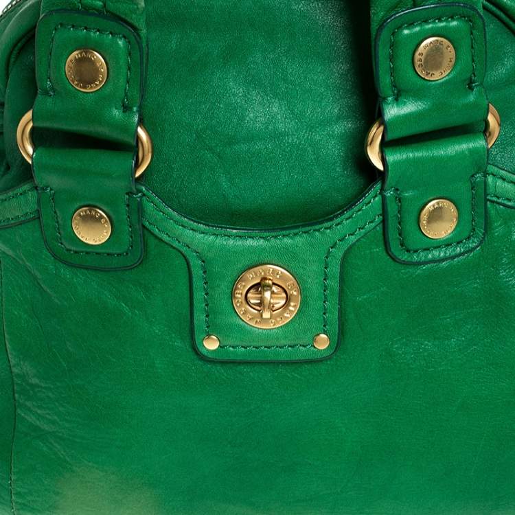Pre Owned Marc by Marc Jacob Green Leather Front Turnlock Satchel
