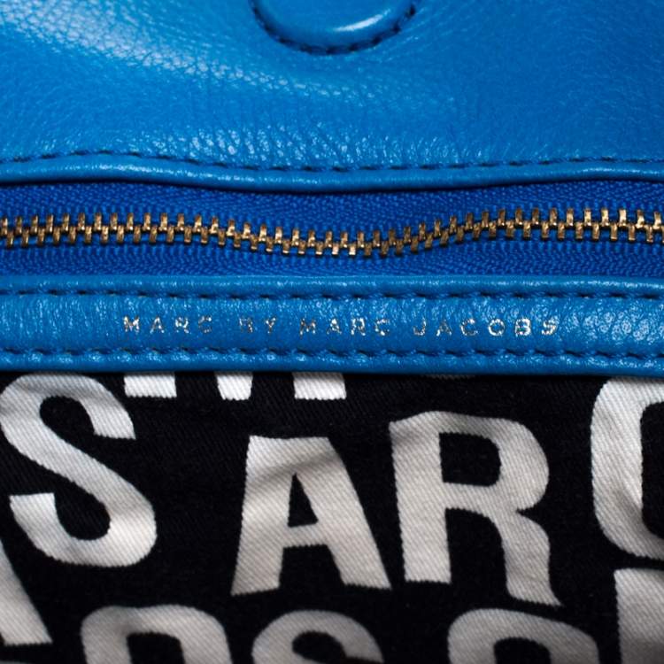 Pre Owned Marc by Marc Jacobs Blue Leather Classic Q Hillier Hobo
