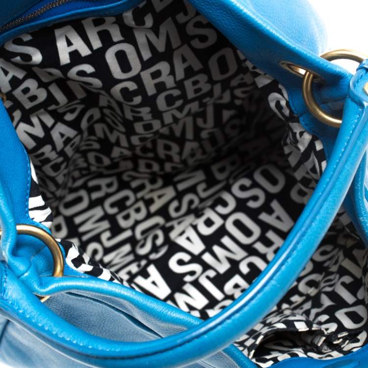 Pre Owned Marc by Marc Jacobs Blue Leather Classic Q Hillier Hobo