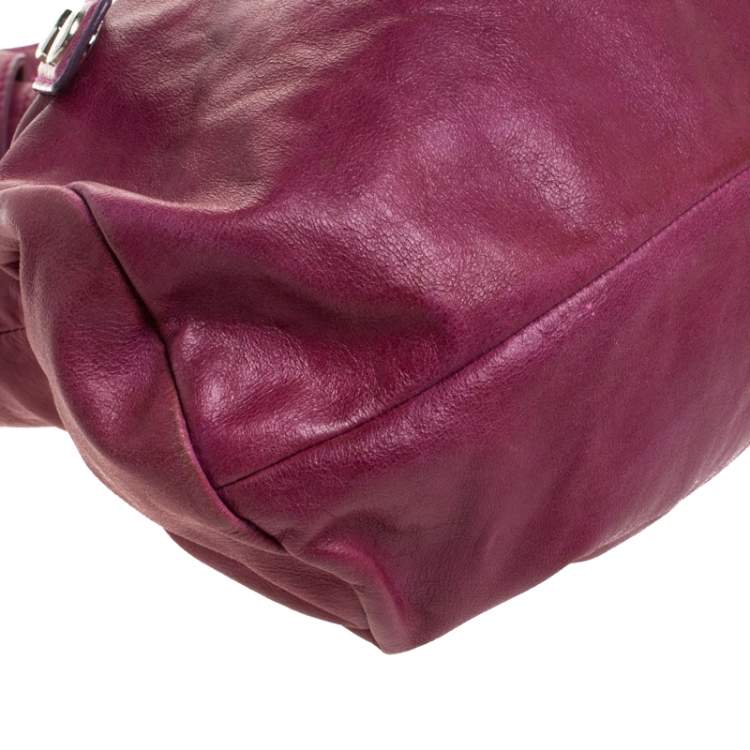 Pre Owned Marc by Marc Jacobs Fuchsia Leather Top Handle Bag