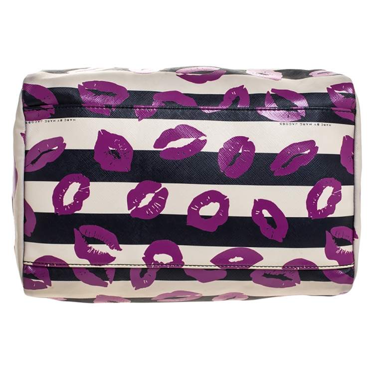 Pre Owned Marc By Marc Jacobs Multicolor Coated Canvas Easy Lips Bowler Bag