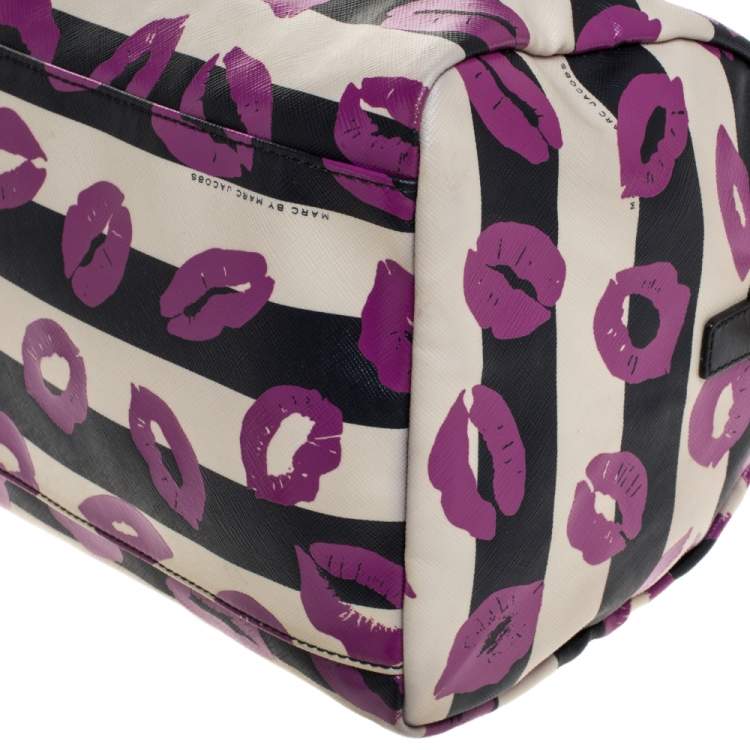 Pre Owned Marc By Marc Jacobs Multicolor Coated Canvas Easy Lips Bowler Bag