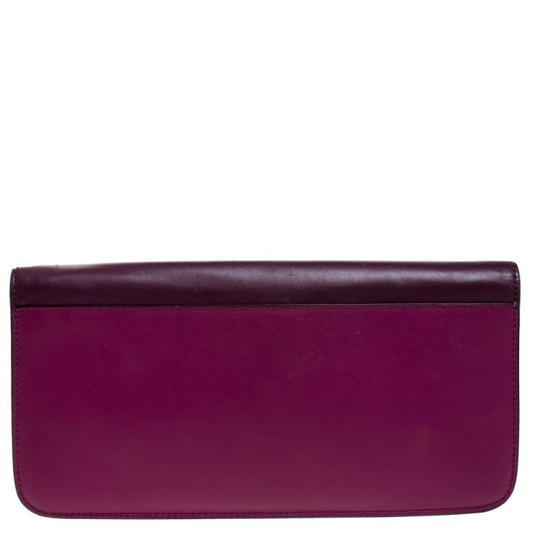 Pre Owned Marc by Marc Jacobs Purple/Magenta Leather Clutch