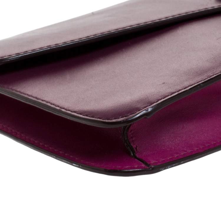 Pre Owned Marc by Marc Jacobs Purple/Magenta Leather Clutch