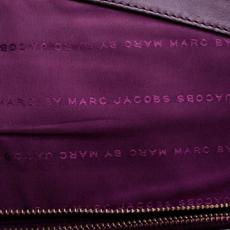Pre Owned Marc by Marc Jacobs Purple/Magenta Leather Clutch