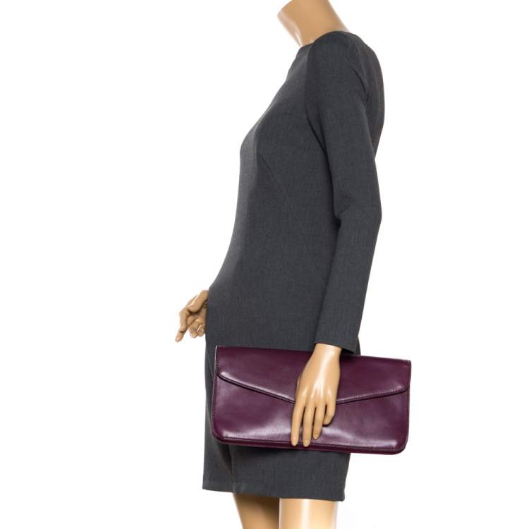 Pre Owned Marc by Marc Jacobs Purple/Magenta Leather Clutch