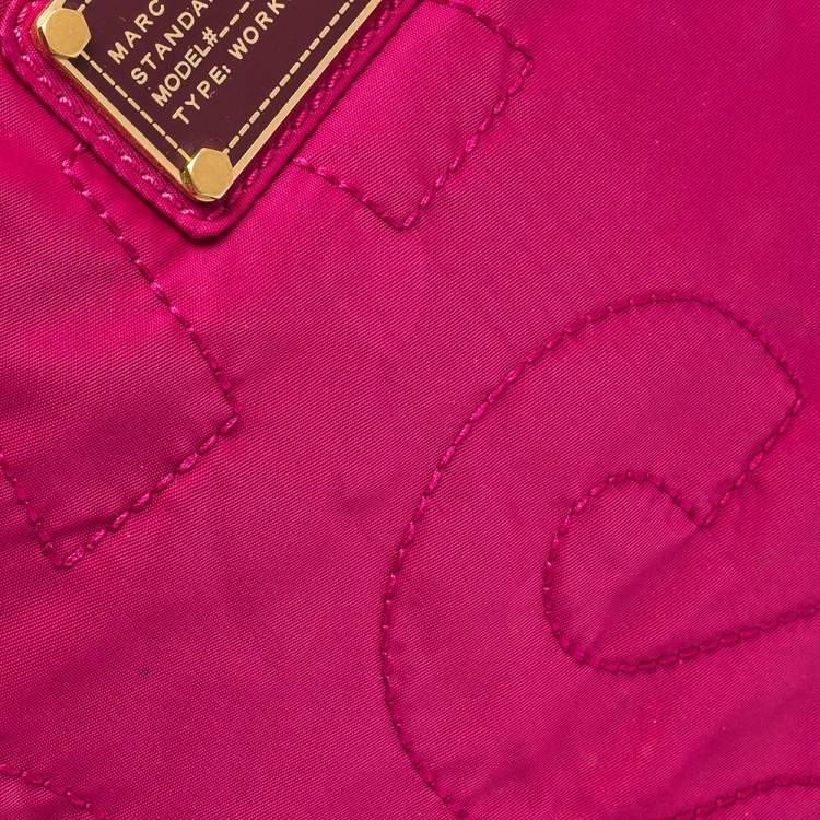 Pre Owned Marc by Marc Jacobs Fuchsia Nylon Medium Pretty Tate Tote