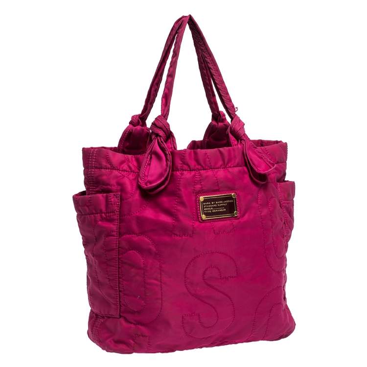 Pre Owned Marc by Marc Jacobs Fuchsia Nylon Medium Pretty Tate Tote