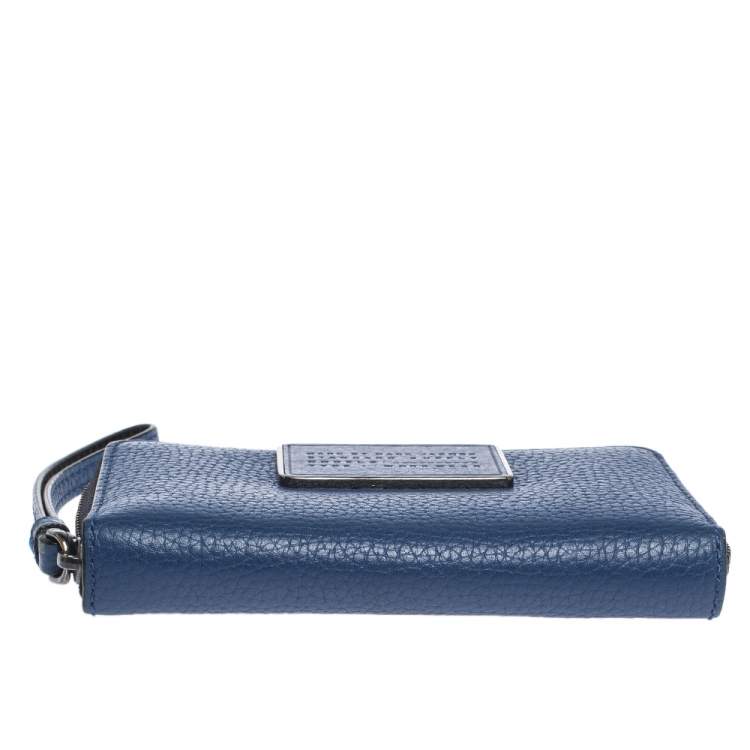 Pre Owned Marc by Marc Jacobs Blue Leather Classic Q Wingman Wallet