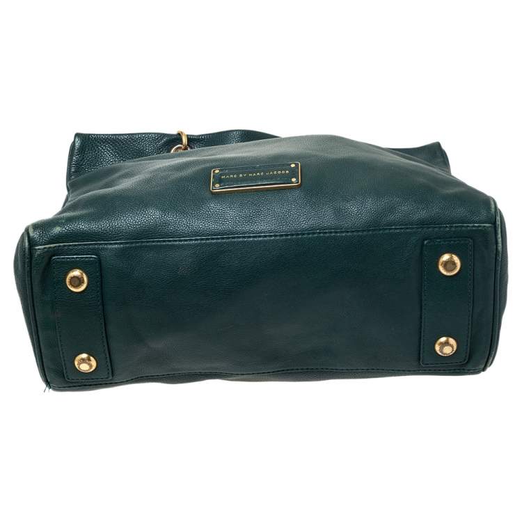 Pre Owned Marc by Marc Jacobs Green Leather Tote 