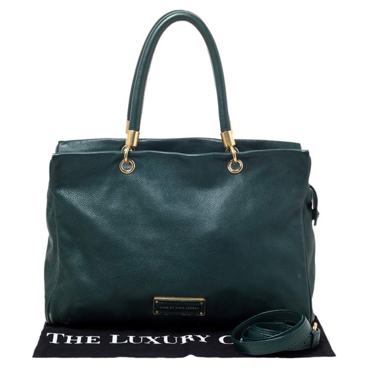 Pre Owned Marc by Marc Jacobs Green Leather Tote 