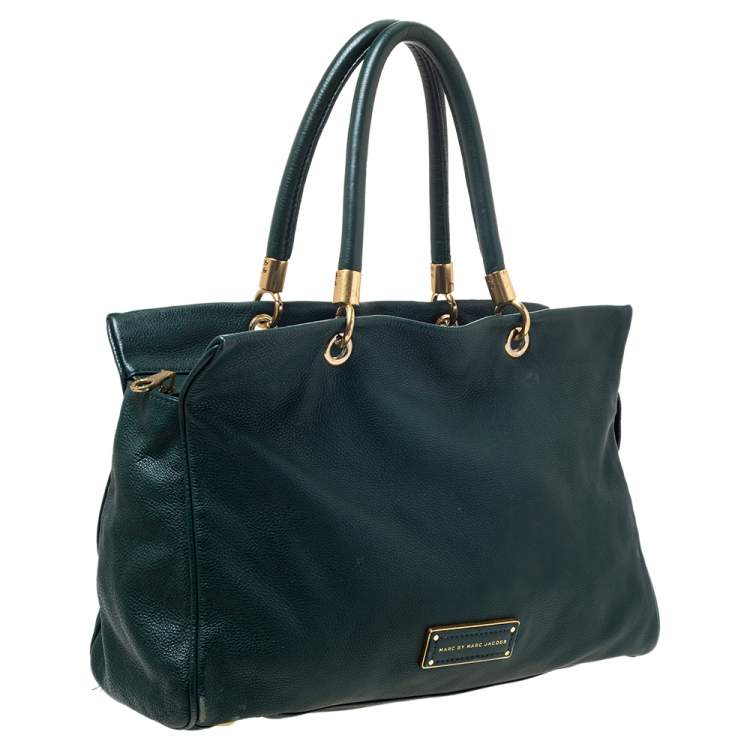 Pre Owned Marc by Marc Jacobs Green Leather Tote 