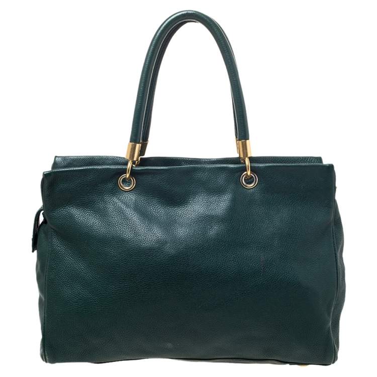 Pre Owned Marc by Marc Jacobs Green Leather Tote 