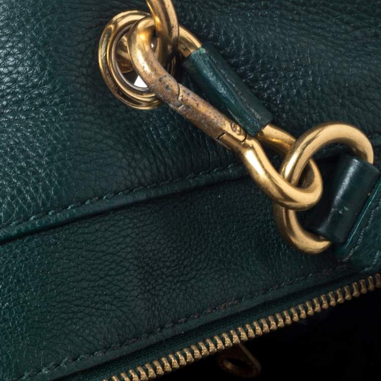 Pre Owned Marc by Marc Jacobs Green Leather Tote 