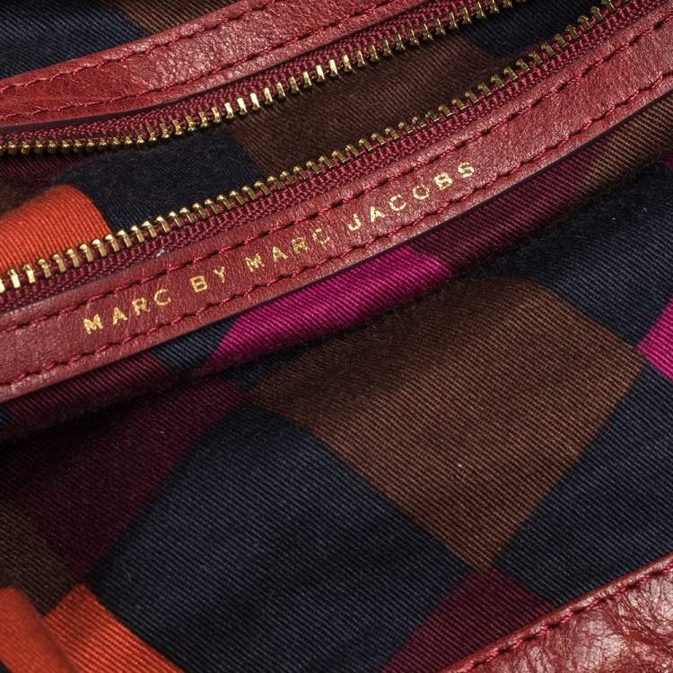 مملوكة مسبقًا Marc by Marc Jacobs Red Glaze Leather Classic Q Hillier Hobo