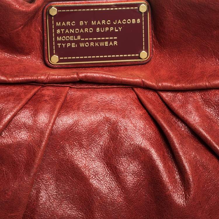 مملوكة مسبقًا Marc by Marc Jacobs Red Glaze Leather Classic Q Hillier Hobo