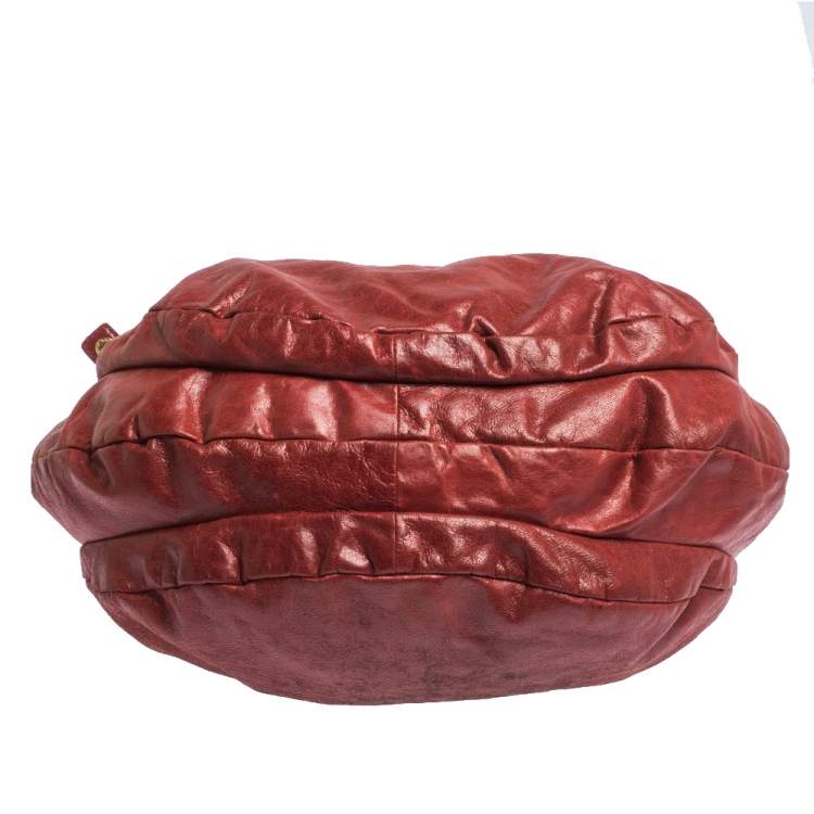 مملوكة مسبقًا Marc by Marc Jacobs Red Glaze Leather Classic Q Hillier Hobo