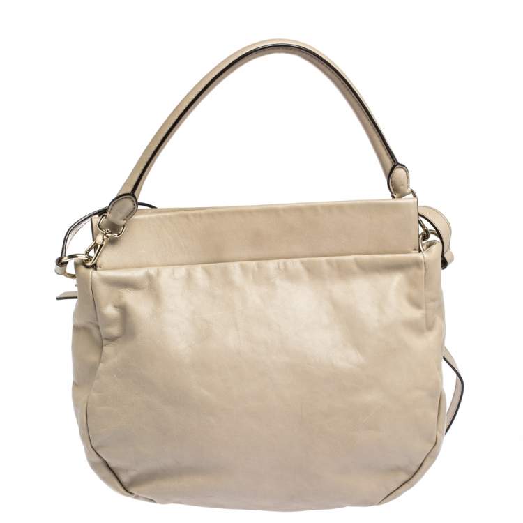 Pre Owned Marc by Marc Jacobs Beige Leather Classic Q Hillier Hobo