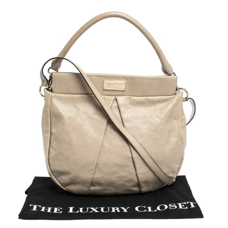 Pre Owned Marc by Marc Jacobs Beige Leather Classic Q Hillier Hobo