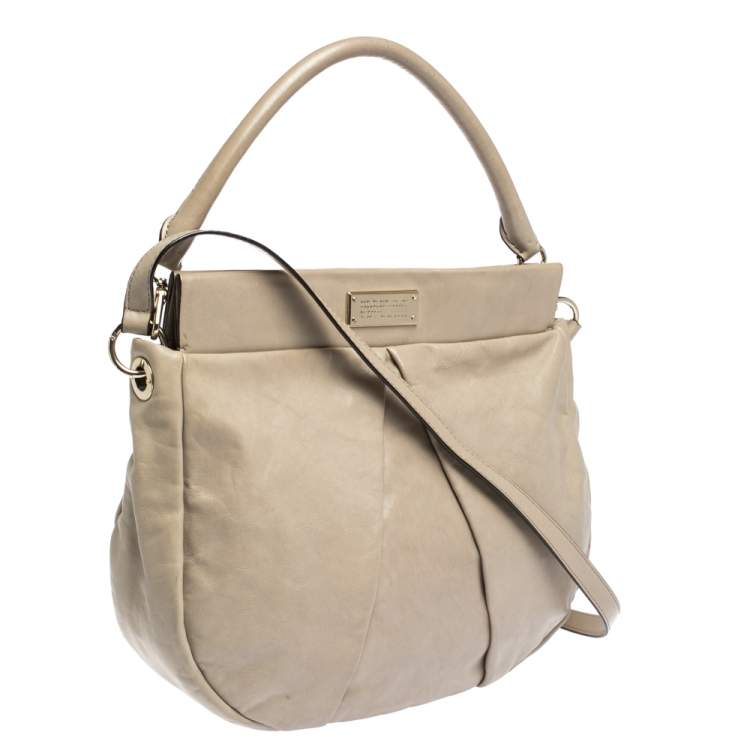 Pre Owned Marc by Marc Jacobs Beige Leather Classic Q Hillier Hobo