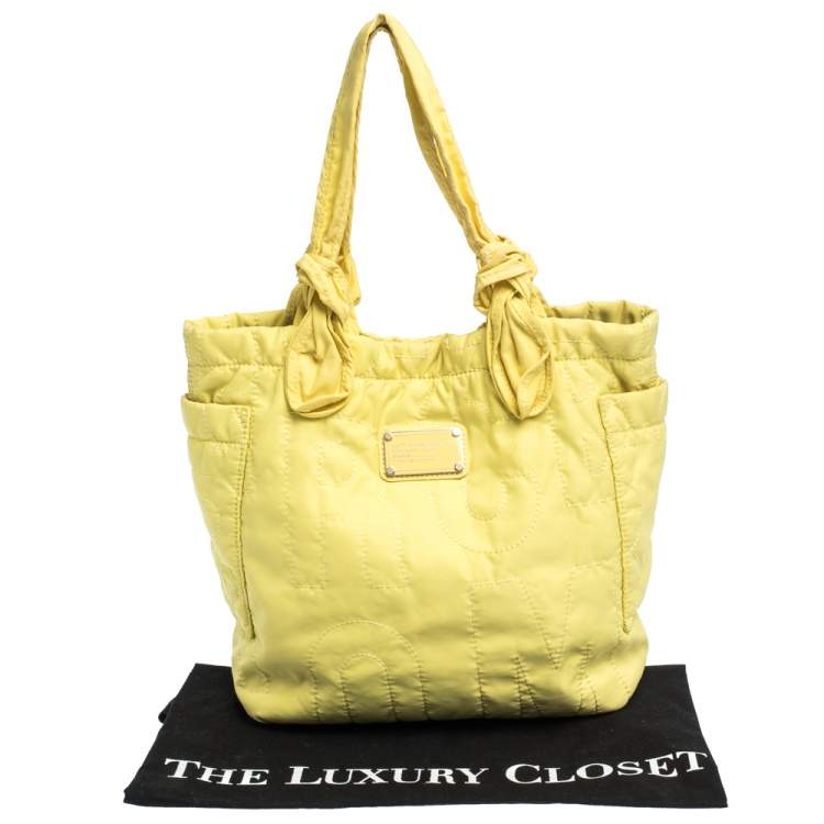 Pre Owned Marc by Marc Jacobs Yellow Nylon Medium Pretty Tate Tote