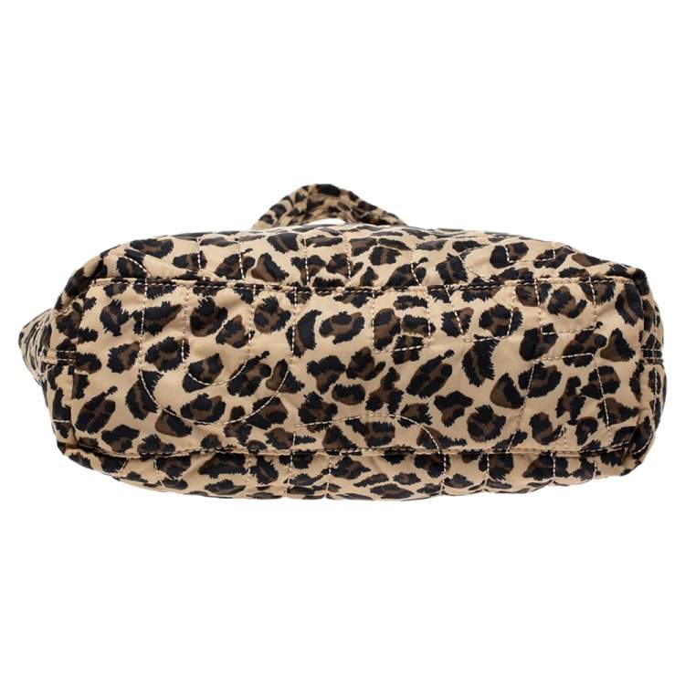 Pre Owned Marc by Marc Jacobs Beige Leopard Print Nylon Medium Pretty Tate 