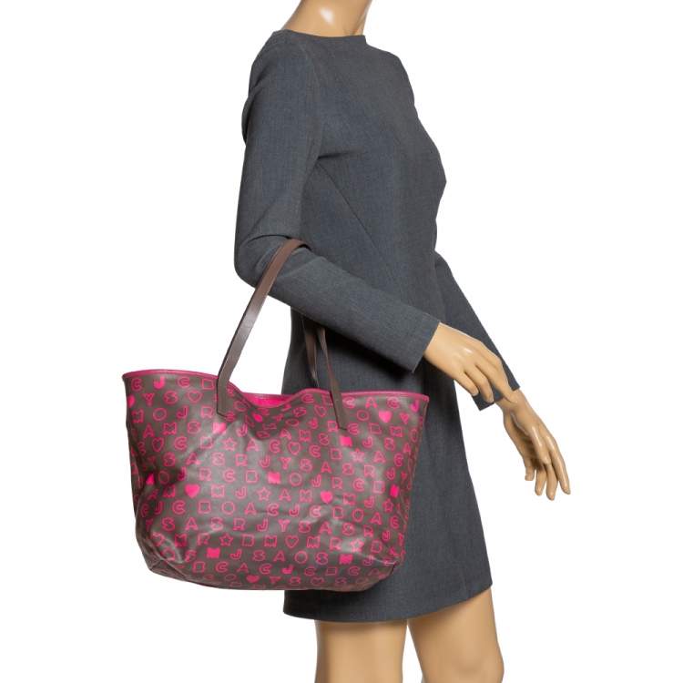 Marc by Marc Jacobs Brown Pink Pvc and Leather Easy Tote Marc by