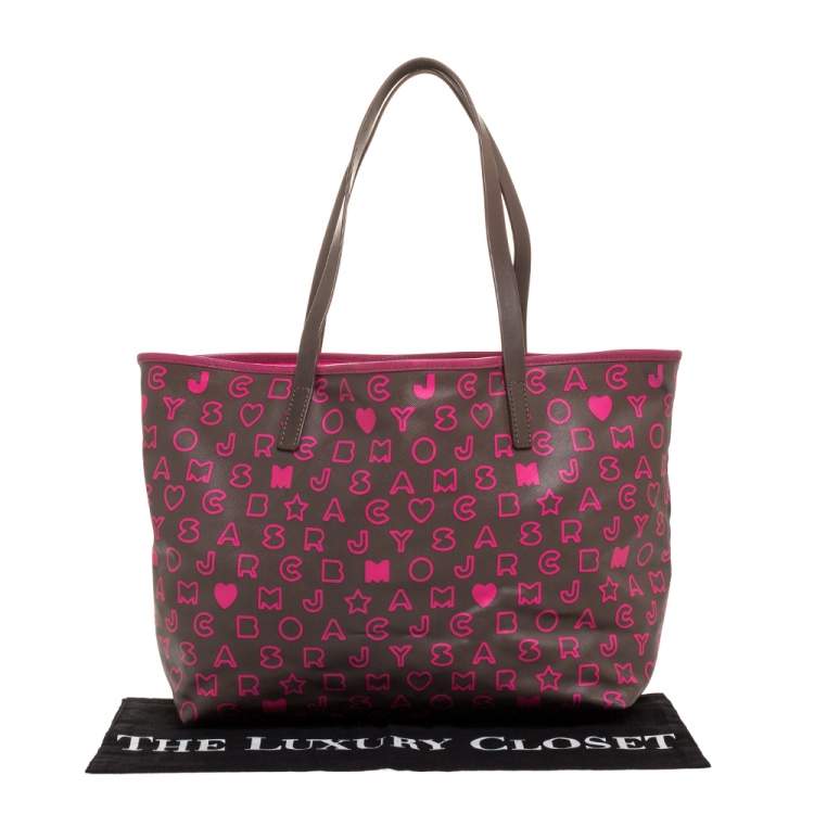 Pre Owned Marc by Marc Jacobs Brown/Pink Pvc and Leather Easy Tote