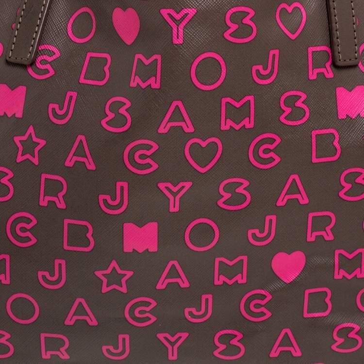 Pre Owned Marc by Marc Jacobs Brown/Pink Pvc and Leather Easy Tote